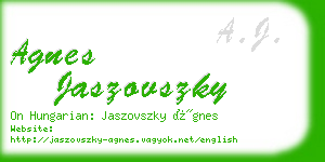 agnes jaszovszky business card